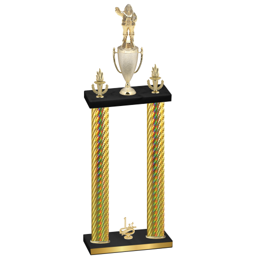 Double Gold Carbon Fiber First Place Holiday Trophy