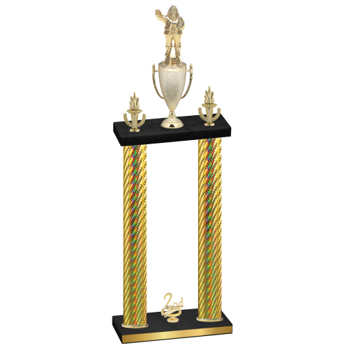 Double Gold Carbon Fiber Second Place Holiday Trophy