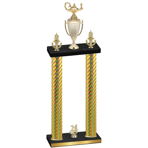 Double Gold Carbon Fiber Year Academics Trophy