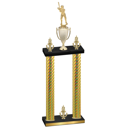 Double Gold Carbon Fiber Victory Baseball Trophy