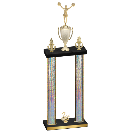 Double Silver Glacier Second Place Cheerleading Trophy