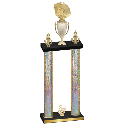 Double Silver Glacier Third Place Basketball Trophy