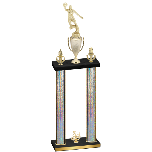 Double Silver Glacier Third Place Basketball Trophy