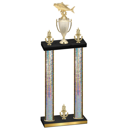 Double Silver Glacier Victory Fishing Trophy