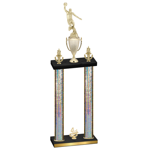 Double Silver Glacier Fourth Place Basketball Trophy