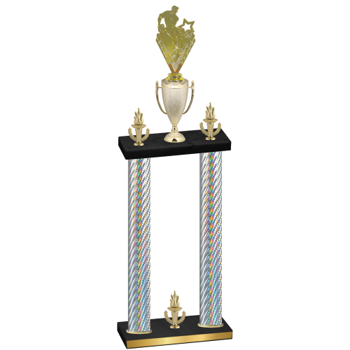 Double Silver Carbon Fiber Victory Rugby Trophy