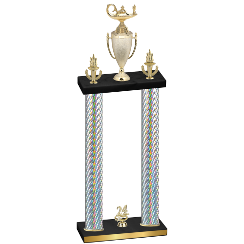 Double Silver Carbon Fiber Year Academics Trophy