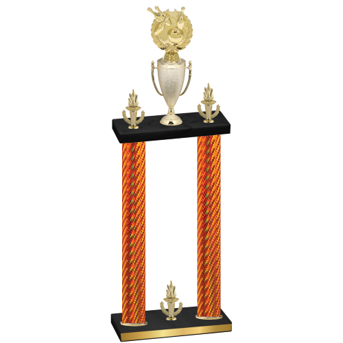 Double Orange Carbon Fiber Victory Bowling Trophy