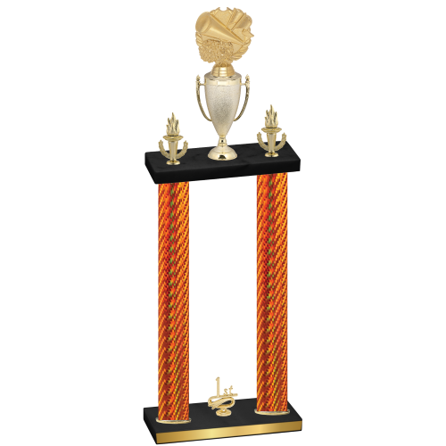 Double Orange Carbon Fiber First Place Cheerleading Trophy