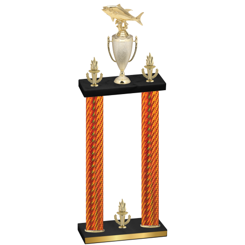 Double Orange Carbon Fiber Victory Fishing Trophy