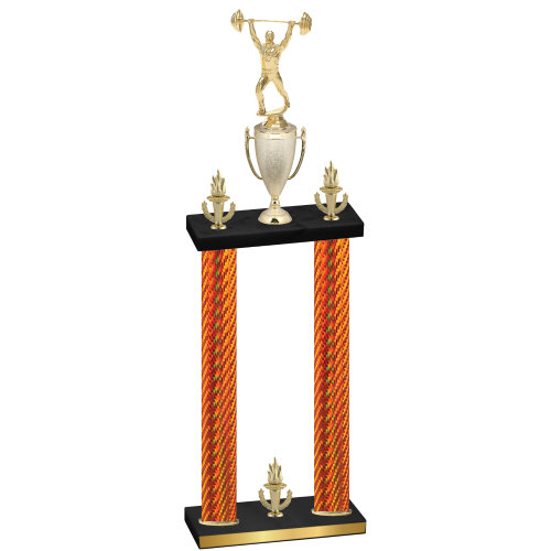 Double Orange Carbon Fiber Victory Weights Trophy