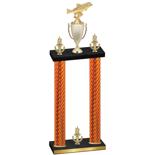 Double Orange Carbon Fiber Victory Fishing Trophy