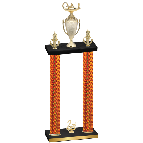 Double Orange Carbon Fiber Second Place Academics Trophy