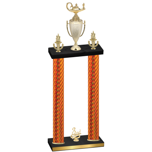 Double Orange Carbon Fiber Third Place Academics Trophy