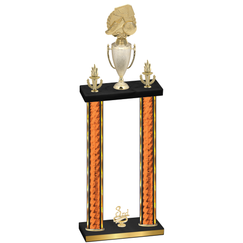 Double Orange Glacier Third Place Soccer Trophy
