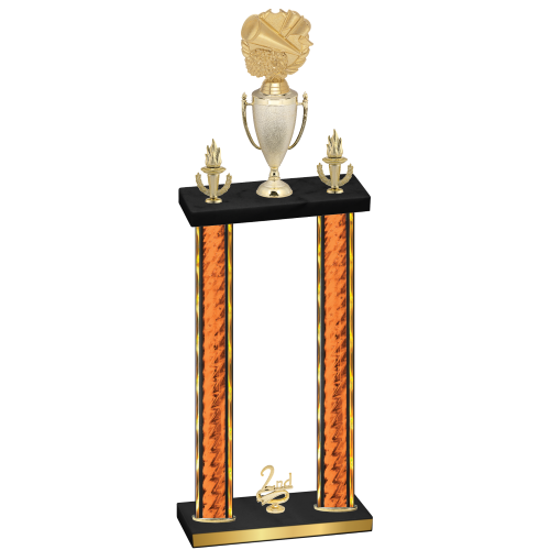 Double Orange Glacier Second Place Cheerleading Trophy