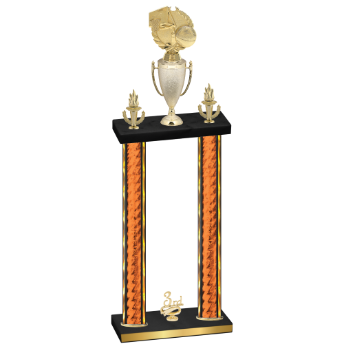 Double Orange Glacier Third Place Basketball Trophy