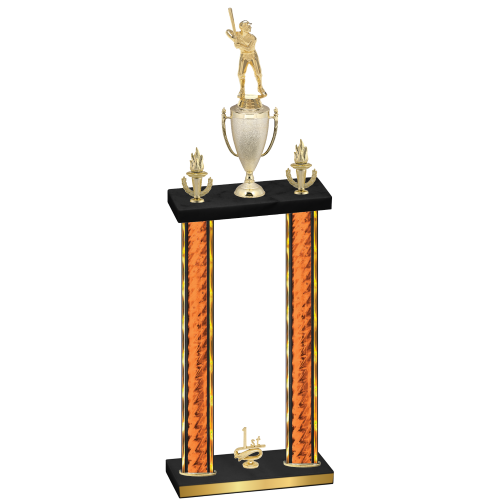 Double Orange Glacier First Place Baseball Trophy