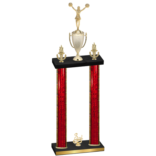 Double Red Glacier Third Place Cheerleading Trophy