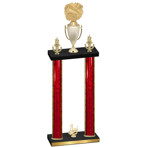Double Red Glacier Third Place Cheerleading Trophy