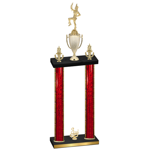 Double Red Glacier Third Place Majorette Trophy