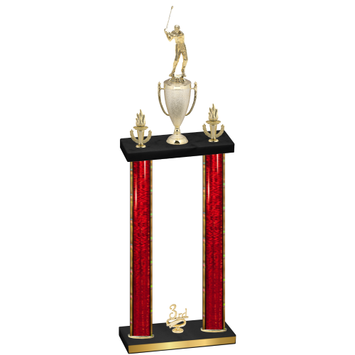 Double Red Glacier Third Place Golf Trophy