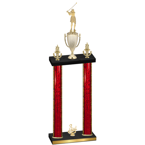 Double Red Glacier Third Place Golf Trophy