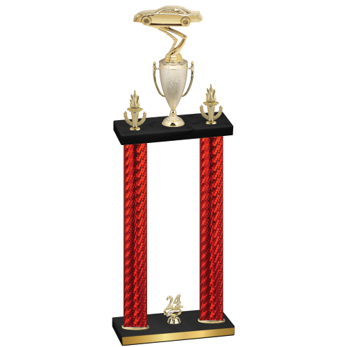 Double Red Carbon Fiber Year Cars Trophy