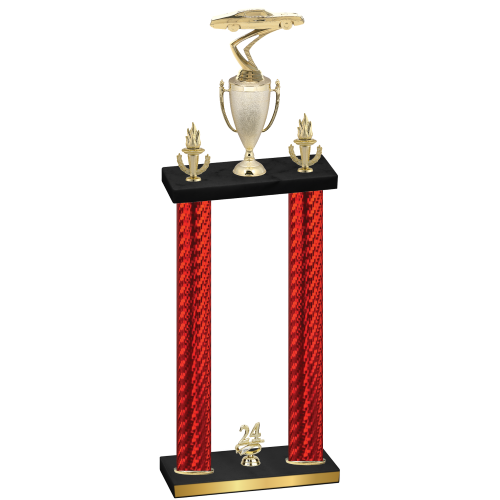 Double Red Carbon Fiber Year Cars Trophy