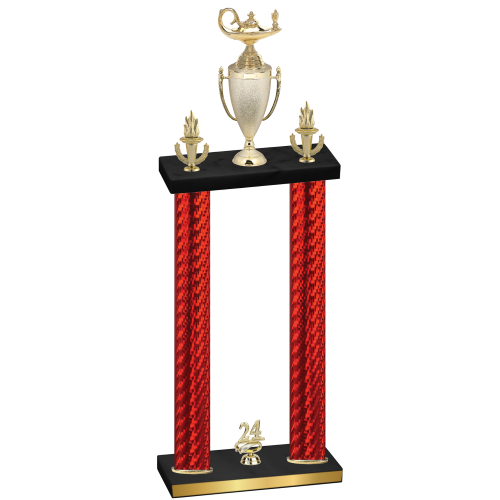 Double Red Carbon Fiber Year Academics Trophy