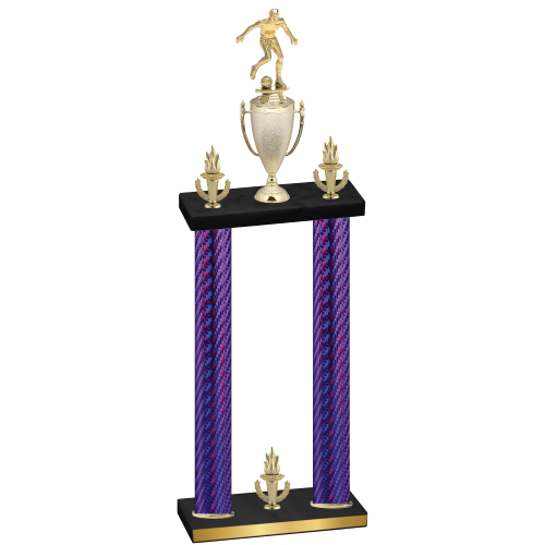 Double Purple Carbon Fiber Victory Soccer Trophy