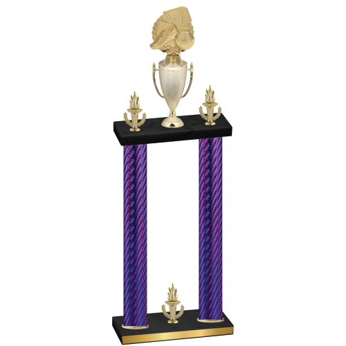 Double Purple Carbon Fiber Victory Soccer Trophy