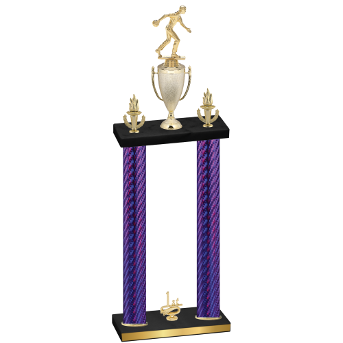 Double Purple Carbon Fiber First Place Bowling Trophy