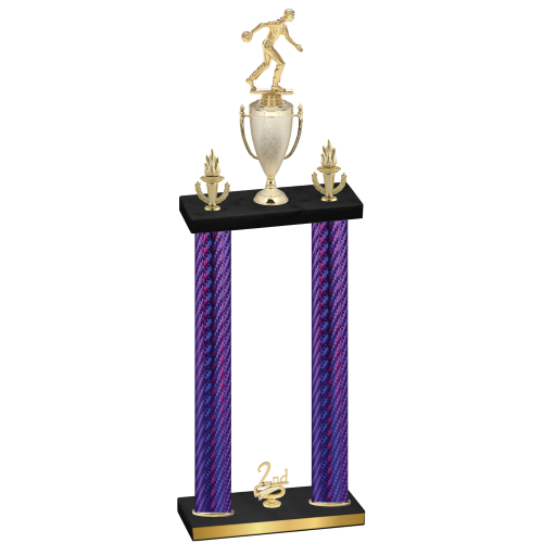 Double Purple Carbon Fiber Second Place Bowling Trophy