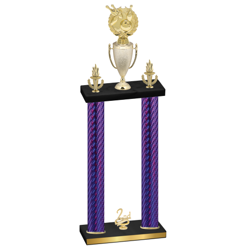 Double Purple Carbon Fiber Second Place Bowling Trophy