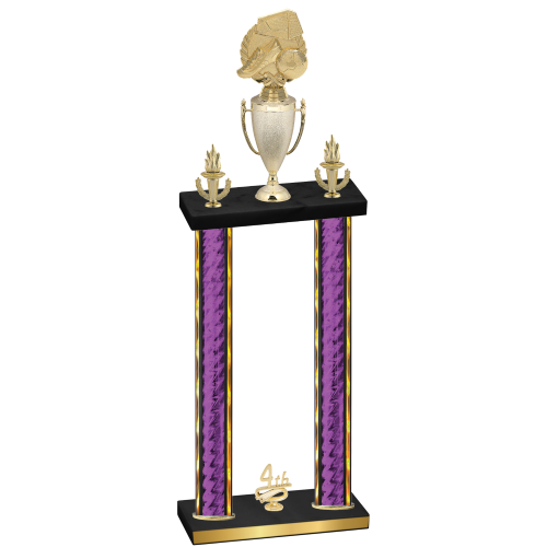 Double Purple Glacier Fourth Place Soccer Trophy