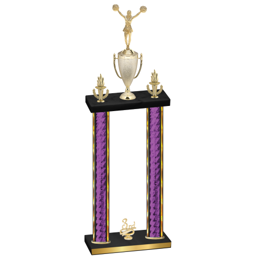 Double Purple Glacier Third Place Cheerleading Trophy