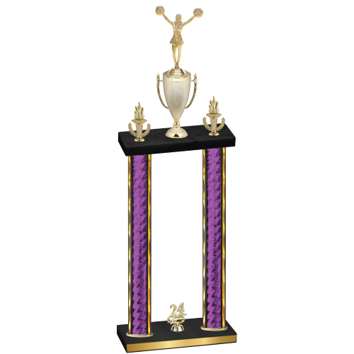 Double Purple Glacier Year Cheerleading Trophy