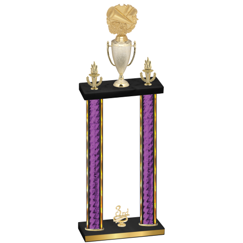 Double Purple Glacier Third Place Cheerleading Trophy