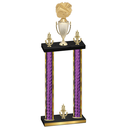 Double Purple Glacier Victory Cheerleading Trophy