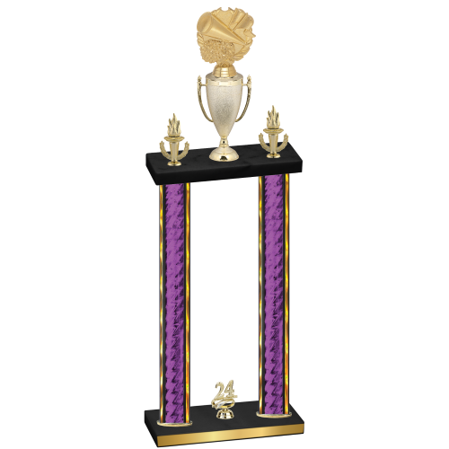 Double Purple Glacier Year Cheerleading Trophy