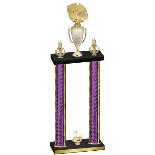 Double Purple Glacier Second Place Basketball Trophy
