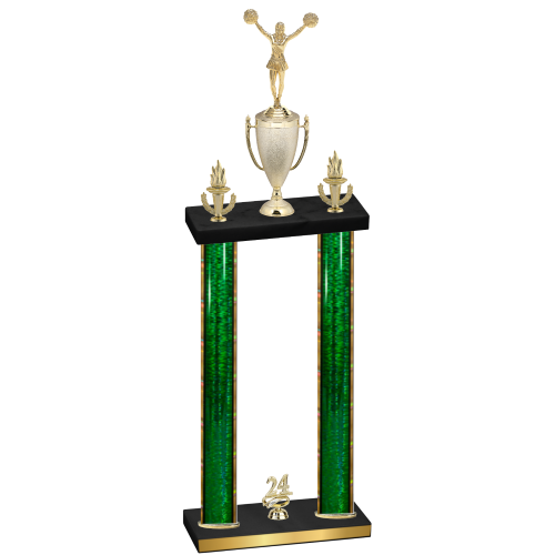 Double Green Glacier Year Cheerleading Trophy