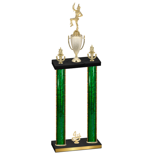 Double Green Glacier Fourth Place Majorette Trophy