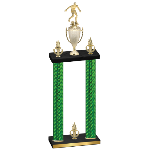 Double Green Carbon Fiber Victory Soccer Trophy
