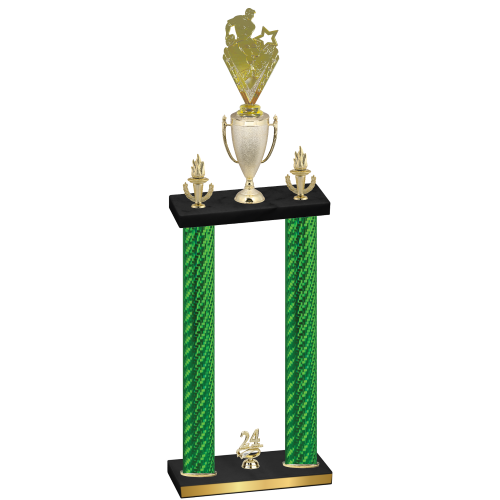 Double Green Carbon Fiber Year Rugby Trophy