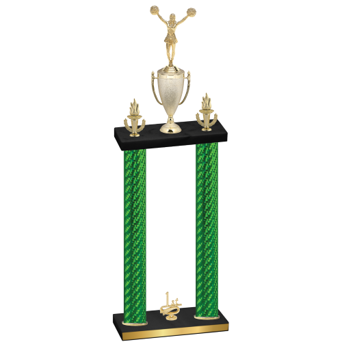 Double Green Carbon Fiber First Place Cheerleading Trophy