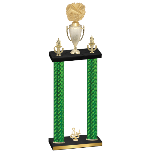 Double Green Carbon Fiber Third Place Cheerleading Trophy