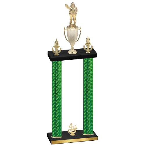 Double Green Carbon Fiber Fourth Place Holiday Trophy