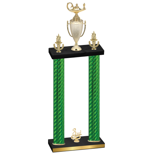 Double Green Carbon Fiber Third Place Academics Trophy